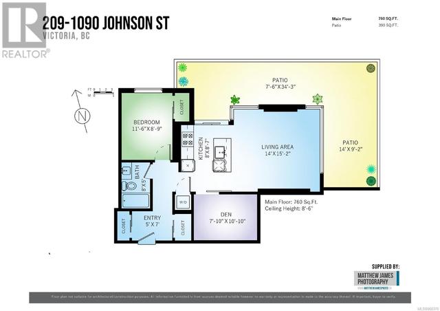 209 - 1090 Johnson St, Condo with 2 bedrooms, 1 bathrooms and 1 parking in Victoria BC | Image 27