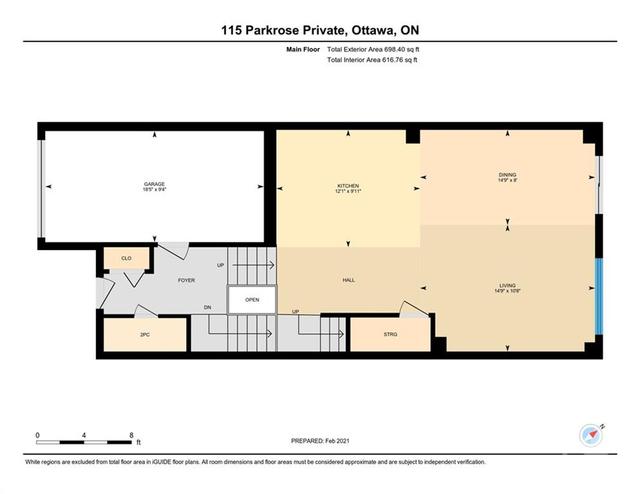 115 Parkrose Private, Townhouse with 3 bedrooms, 3 bathrooms and 2 parking in Ottawa ON | Image 4