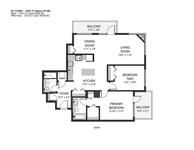 2307 - 77 Spruce Place Sw, Condo with 2 bedrooms, 2 bathrooms and 2 parking in Calgary AB | Image 2