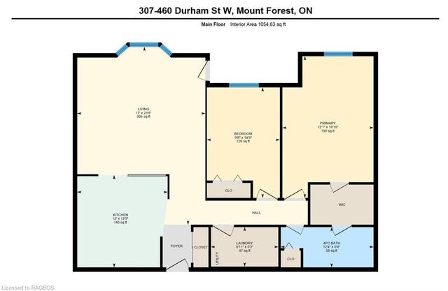 307 - 460 Durham Street W, House attached with 2 bedrooms, 1 bathrooms and 1 parking in Wellington North ON | Image 14