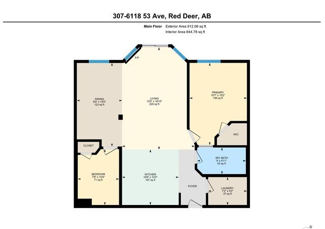 307 - 6118 53 Avenue, Condo with 1 bedrooms, 1 bathrooms and 1 parking in Red Deer AB | Image 47