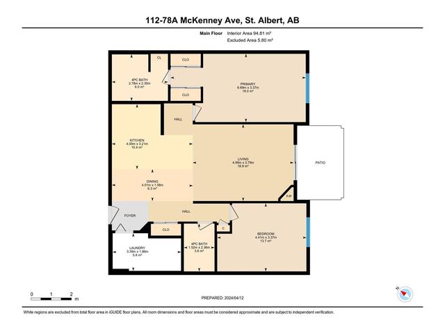 112 - 78a Mckenney Av, Condo with 2 bedrooms, 2 bathrooms and null parking in St. Albert AB | Image 30