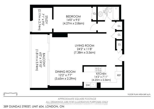 604 - 389 Dundas St, Condo with 1 bedrooms, 1 bathrooms and 1 parking in London ON | Image 23
