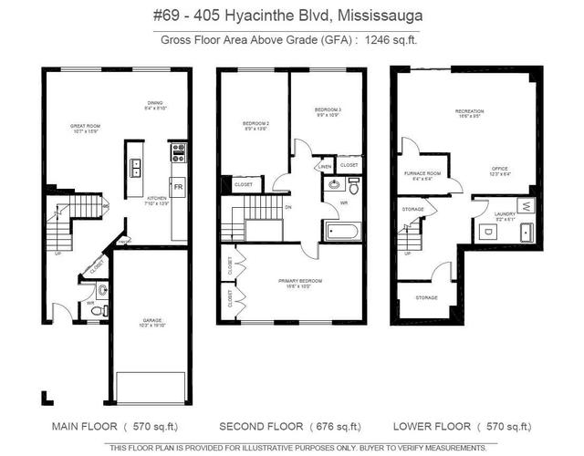 69 - 405 Hyacinthe Blvd, Townhouse with 3 bedrooms, 2 bathrooms and 2 parking in Mississauga ON | Image 18