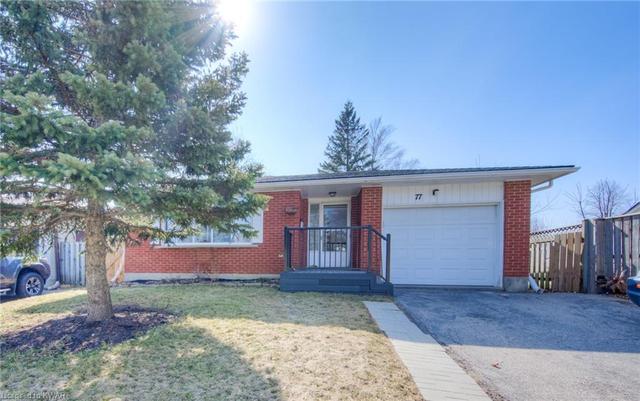 77 Elm Ridge Drive, House detached with 5 bedrooms, 2 bathrooms and 3 parking in Kitchener ON | Image 1