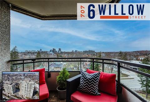 707 - 6 Willow Street, House attached with 2 bedrooms, 1 bathrooms and 2 parking in Waterloo ON | Card Image