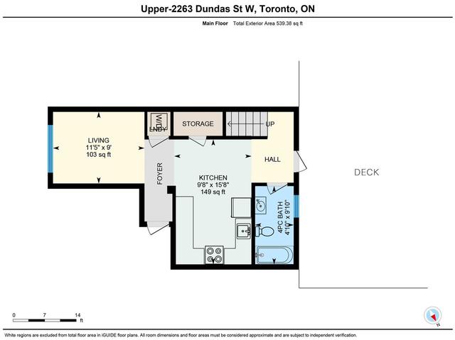 upper - 2263 Dundas St W, Condo with 2 bedrooms, 1 bathrooms and 0 parking in Toronto ON | Image 10