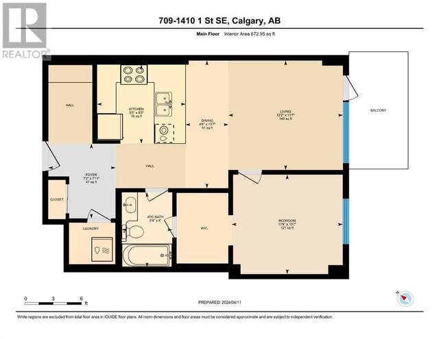 709, - 1410 1 Street Se, Condo with 1 bedrooms, 1 bathrooms and 2 parking in Calgary AB | Image 30