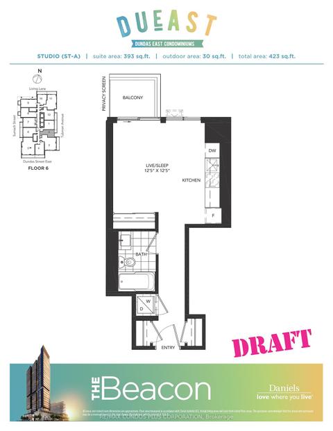 702 - 225 Sumach St, Condo with 0 bedrooms, 1 bathrooms and 0 parking in Toronto ON | Card Image
