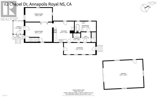 62 Chapel Street, House detached with 2 bedrooms, 2 bathrooms and null parking in Annapolis Royal NS | Image 47