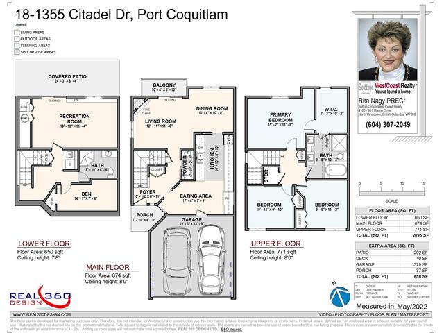 18 - 1355 Citadel Drive, House attached with 3 bedrooms, 3 bathrooms and null parking in Port Coquitlam BC | Image 36