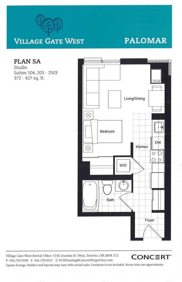 2303 - 5191 Dundas St W, Condo with 0 bedrooms, 1 bathrooms and 1 parking in Toronto ON | Image 2
