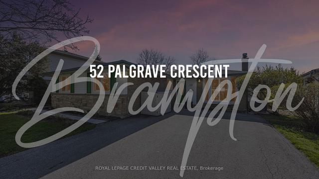 52 Palgrave Cres, House detached with 3 bedrooms, 3 bathrooms and 6 parking in Brampton ON | Image 1
