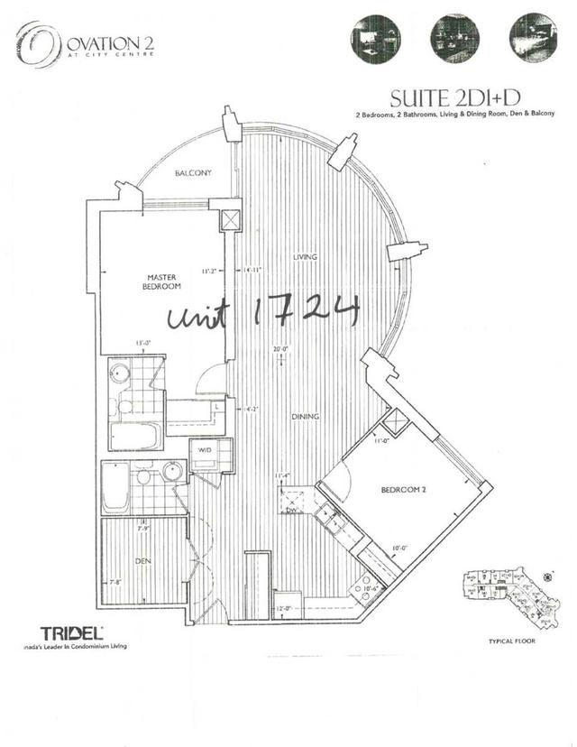 1724 - 3888 Duke Of York Blvd, Condo with 2 bedrooms, 2 bathrooms and 1 parking in Mississauga ON | Image 11
