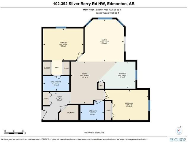 102 - 392 Silver Berry Rd Nw, Condo with 2 bedrooms, 2 bathrooms and 2 parking in Edmonton AB | Image 3