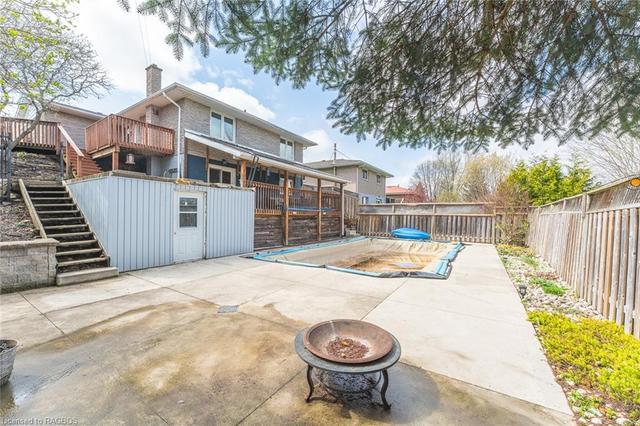 Fun times in this rear yard!! Pool pump house under patio. Great for pool toys and storage! | Image 30