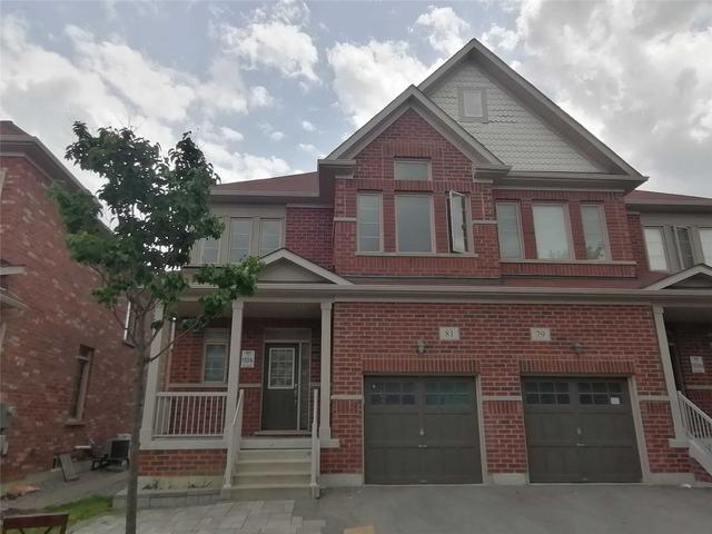 81 Carolina Rose Cres, House semidetached with 3 bedrooms, 3 bathrooms and 2 parking in Markham ON | Card Image