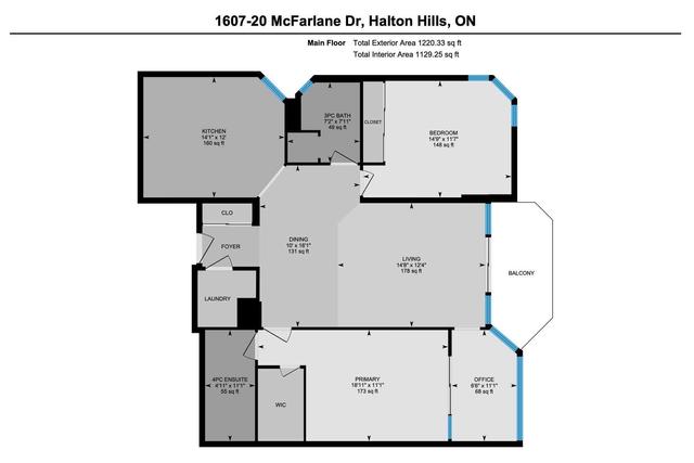 1607 - 20 Mcfarlane Dr, Condo with 2 bedrooms, 2 bathrooms and 2 parking in Halton Hills ON | Image 31
