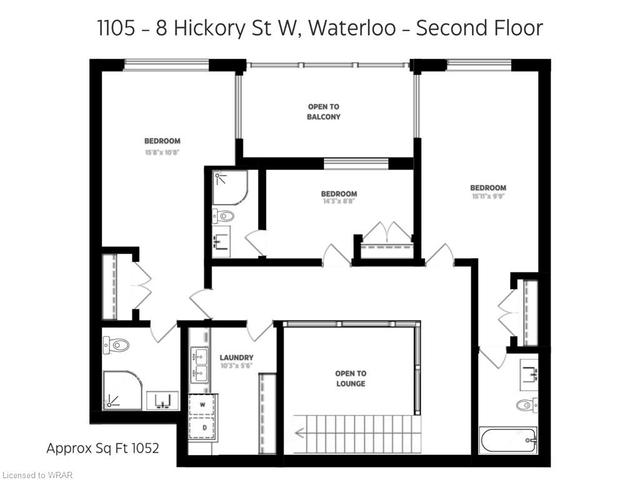 1105 - 8 Hickory Street W, House attached with 5 bedrooms, 5 bathrooms and null parking in Waterloo ON | Image 8