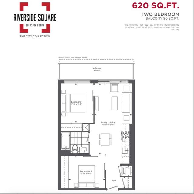 1021 - 30 Baseball Place Pl, Condo with 2 bedrooms, 1 bathrooms and 0 parking in Toronto ON | Image 8