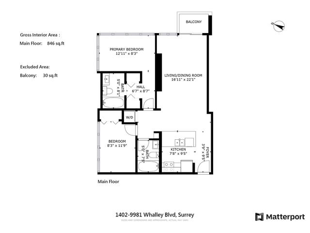 1402 - 9981 Whalley Boulevard, Condo with 2 bedrooms, 2 bathrooms and 1 parking in Surrey BC | Image 28