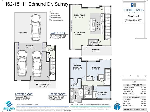 162 - 15111 Edmund Drive, House attached with 3 bedrooms, 3 bathrooms and 4 parking in Surrey BC | Image 40