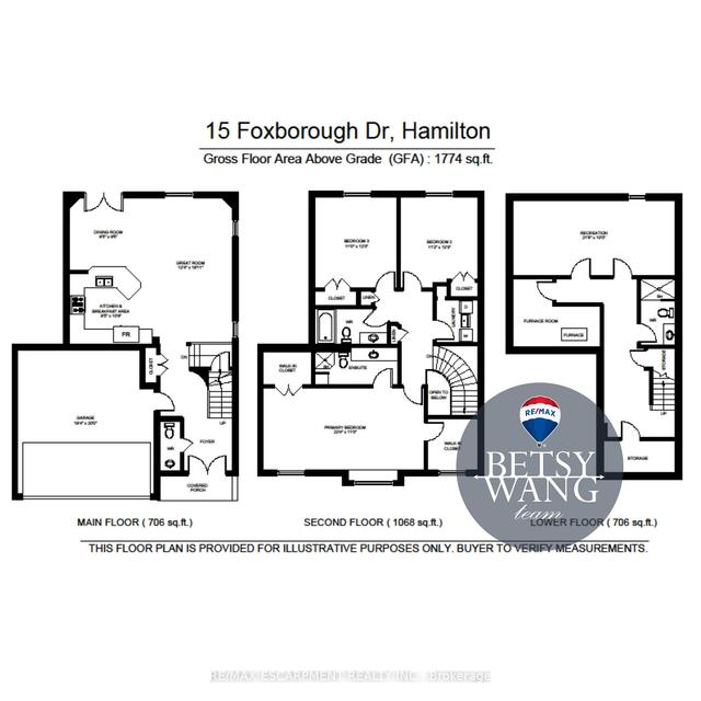 15 Foxborough Dr, House attached with 3 bedrooms, 4 bathrooms and 6 parking in Hamilton ON | Image 35
