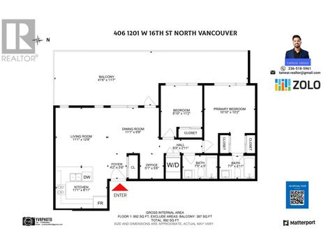 406 - 1201 W 16th Street, Condo with 2 bedrooms, 2 bathrooms and 2 parking in North Vancouver BC | Card Image