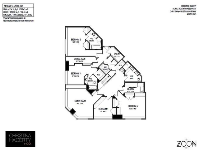 2420 - 720 13 Avenue Sw, Condo with 5 bedrooms, 4 bathrooms and 4 parking in Calgary AB | Image 50