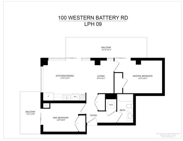 lph09 - 100 Western Battery Rd, Condo with 2 bedrooms, 1 bathrooms and 1 parking in Toronto ON | Image 14