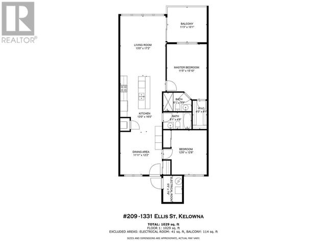 209 - 1331 Ellis Street, Condo with 2 bedrooms, 2 bathrooms and 1 parking in Kelowna BC | Image 25