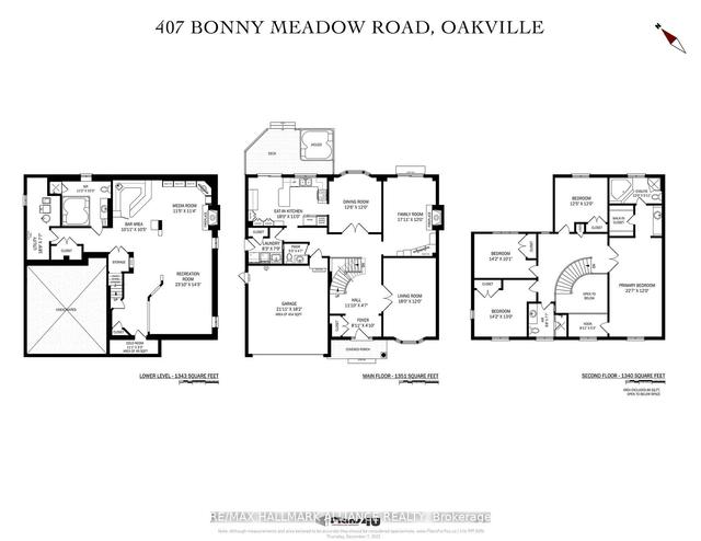 407 Bonny Meadow Rd, House detached with 4 bedrooms, 4 bathrooms and 6 parking in Oakville ON | Image 33