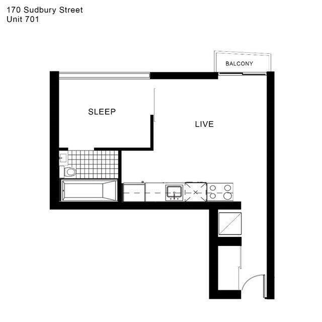 701 - 170 Sudbury St, Condo with 1 bedrooms, 1 bathrooms and 0 parking in Toronto ON | Image 3