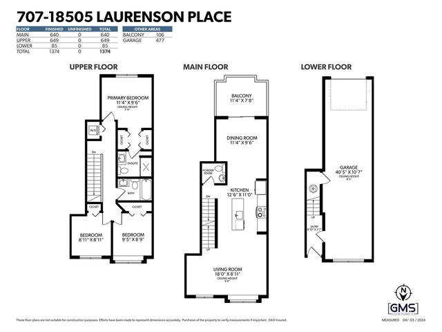 707 - 18505 Laurensen Place, House attached with 3 bedrooms, 3 bathrooms and 2 parking in Surrey BC | Image 3