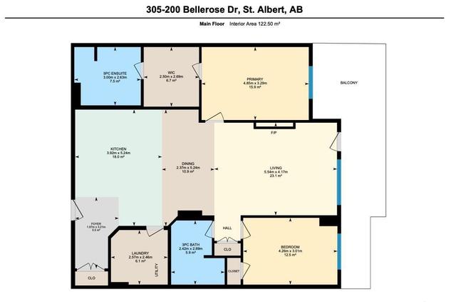 305 - 200 Bellerose Dr, Condo with 2 bedrooms, 2 bathrooms and 2 parking in St. Albert AB | Image 50