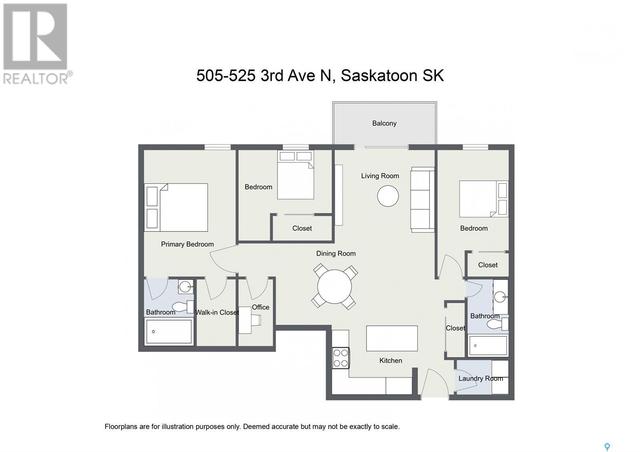 505 - 525 3rd Avenue N, Condo with 3 bedrooms, 2 bathrooms and null parking in Saskatoon SK | Image 46