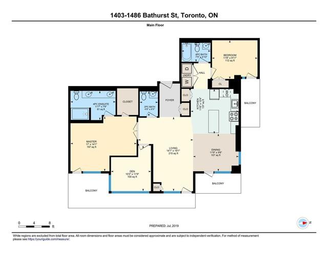 1403 - 1486 Bathurst St, Condo with 2 bedrooms, 3 bathrooms and 1 parking in Toronto ON | Image 17