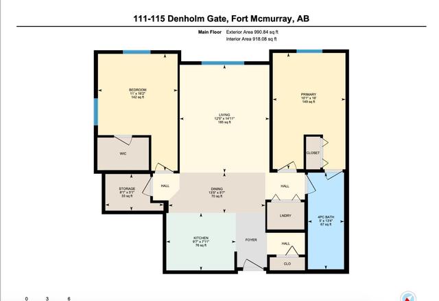 111 - 115 Denholm Gate, Condo with 2 bedrooms, 1 bathrooms and 1 parking in Wood Buffalo AB | Image 2