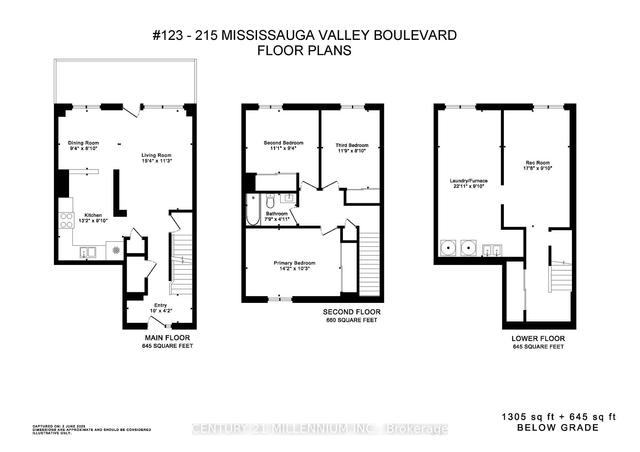 123 - 215 Mississauga Valley Blvd, Townhouse with 3 bedrooms, 2 bathrooms and 2 parking in Mississauga ON | Image 14