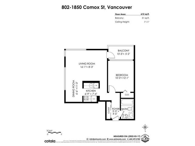 802 - 1850 Comox Street, Condo with 1 bedrooms, 1 bathrooms and null parking in Vancouver BC | Image 33
