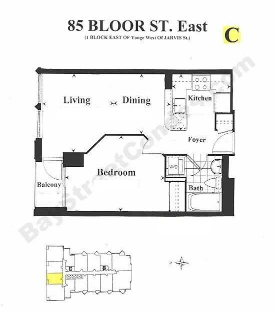 804 - 85 Bloor St E, Condo with 1 bedrooms, 1 bathrooms and 0 parking in Toronto ON | Image 4