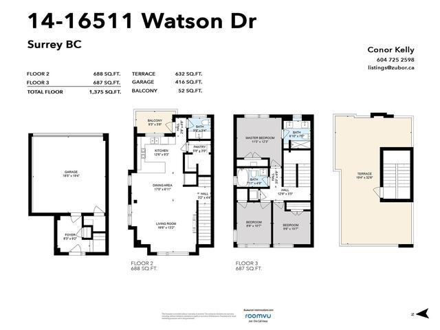 14 - 16511 Watson Drive, House attached with 3 bedrooms, 3 bathrooms and 2 parking in Surrey BC | Image 26