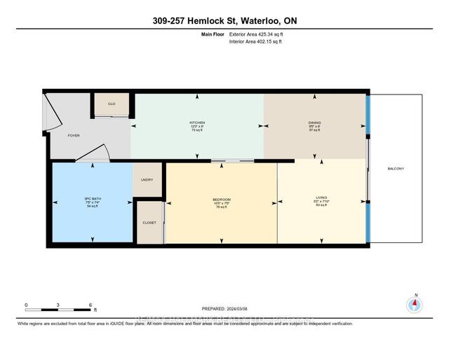 309 - 257 Hemlock St, Condo with 1 bedrooms, 1 bathrooms and 1 parking in Waterloo ON | Image 7