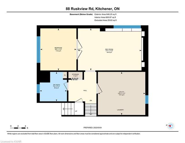 88 Ruskview Road, House detached with 5 bedrooms, 2 bathrooms and 5 parking in Kitchener ON | Image 49