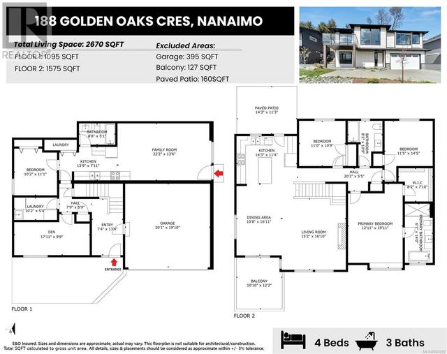 188 Golden Oaks Cres, House detached with 4 bedrooms, 3 bathrooms and 5 parking in Nanaimo BC | Image 10