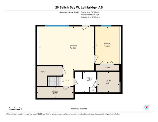 20 Salish Bay W, House detached with 4 bedrooms, 3 bathrooms and 4 parking in Lethbridge AB | Image 43