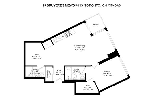 413 - 15 Bruyeres Mews, Condo with 1 bedrooms, 2 bathrooms and 1 parking in Toronto ON | Image 4
