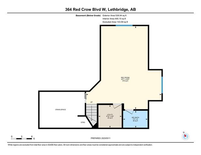 364 Red Crow Boulevard W, House detached with 3 bedrooms, 3 bathrooms and 4 parking in Lethbridge AB | Image 43