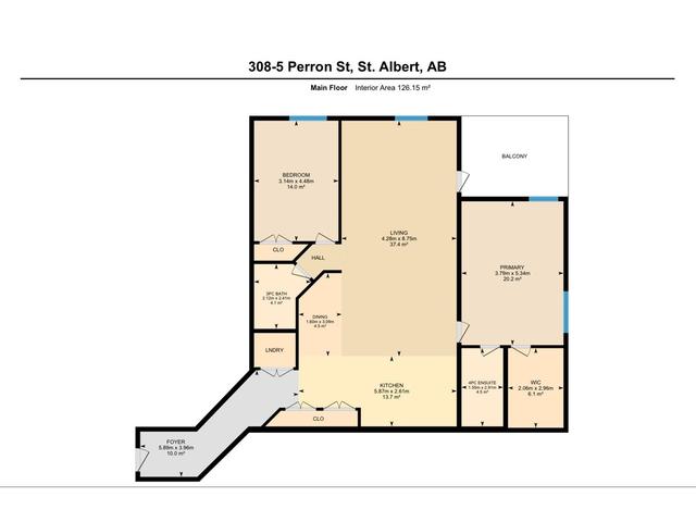 308 - 5 Perron St, Condo with 2 bedrooms, 2 bathrooms and 2 parking in St. Albert AB | Image 56