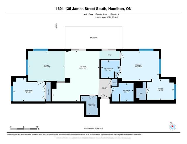 1601 - 135 James St S, Condo with 2 bedrooms, 2 bathrooms and 1 parking in Hamilton ON | Image 35